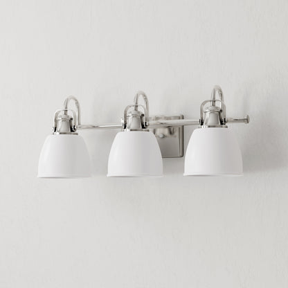 Progress Lighting P300428-009 Preston 3-Light Brushed Nickel Bath Vanity Wall Light
