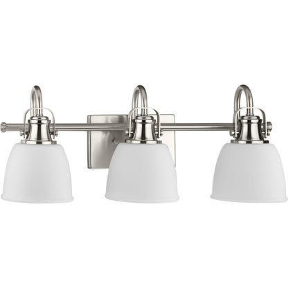 Progress Lighting P300428-009 Preston 3-Light Brushed Nickel Bath Vanity Wall Light - Product Image