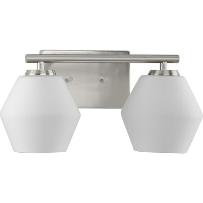 Progress Lighting Copeland 2 light bath vanity wall light in brushed nickel