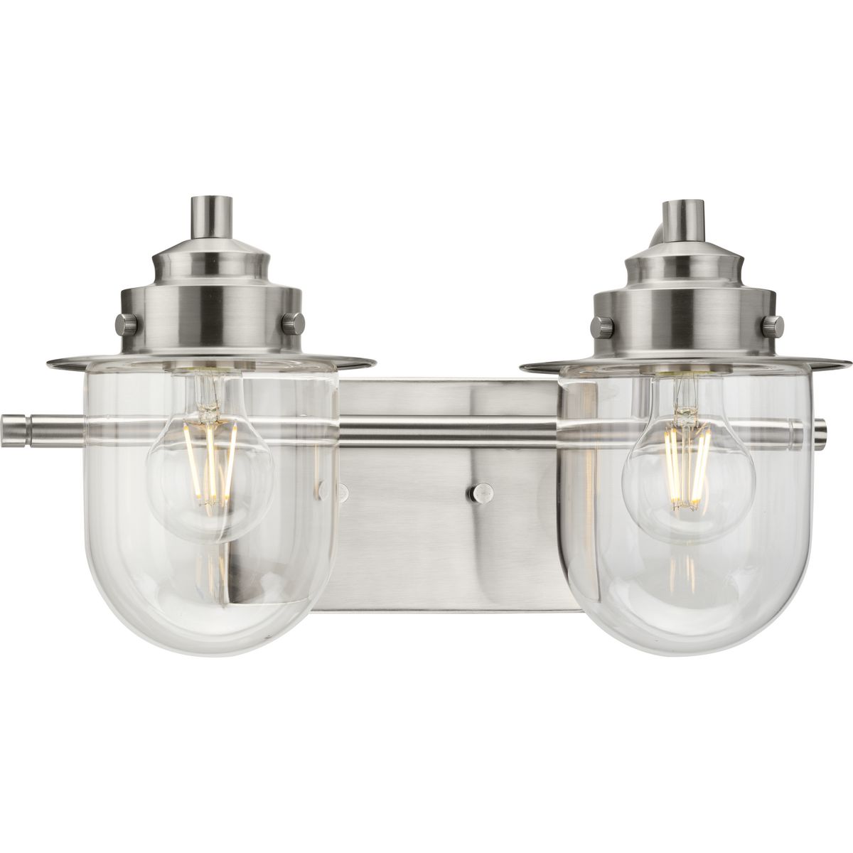 Progress Lighting Northlake 2 light brushed nickel bath vanity wall light