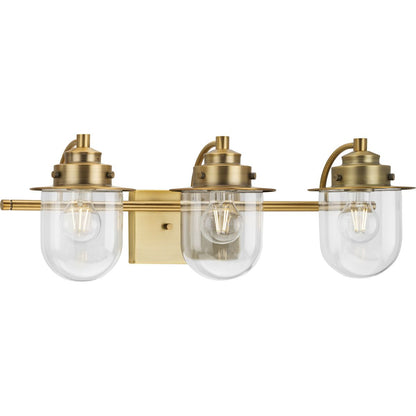 Progress Lighting P300436-163 Northlake 3 Light Vintage Brass Bath Vanity Wall Light