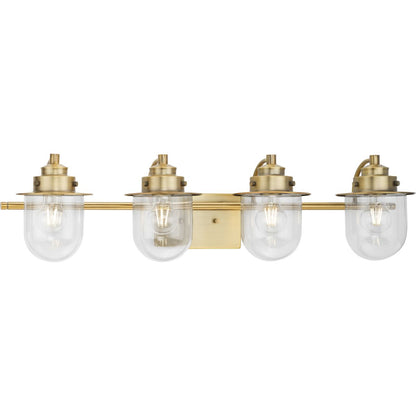 Progress Lighting P300437-163 Northlake 4 Light Vintage Brass Bath Vanity Wall Light