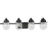 Progress Lighting P300437-31M Northlake 4 light matte black bath vanity wall light