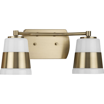 Progress Lighting Haven 2 light vintage brass bath vanity wall light