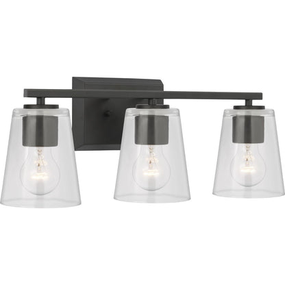 Progress Lighting P300459-31M Vertex 3 light matte black bath vanity wall light product image