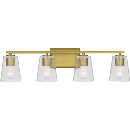 Progress Lighting P300460-191 Vertex 4 Light Brushed Gold Bath Vanity Wall Light