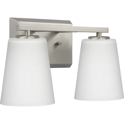 Progress Lighting Vertex 2 light brushed nickel bath vanity wall light