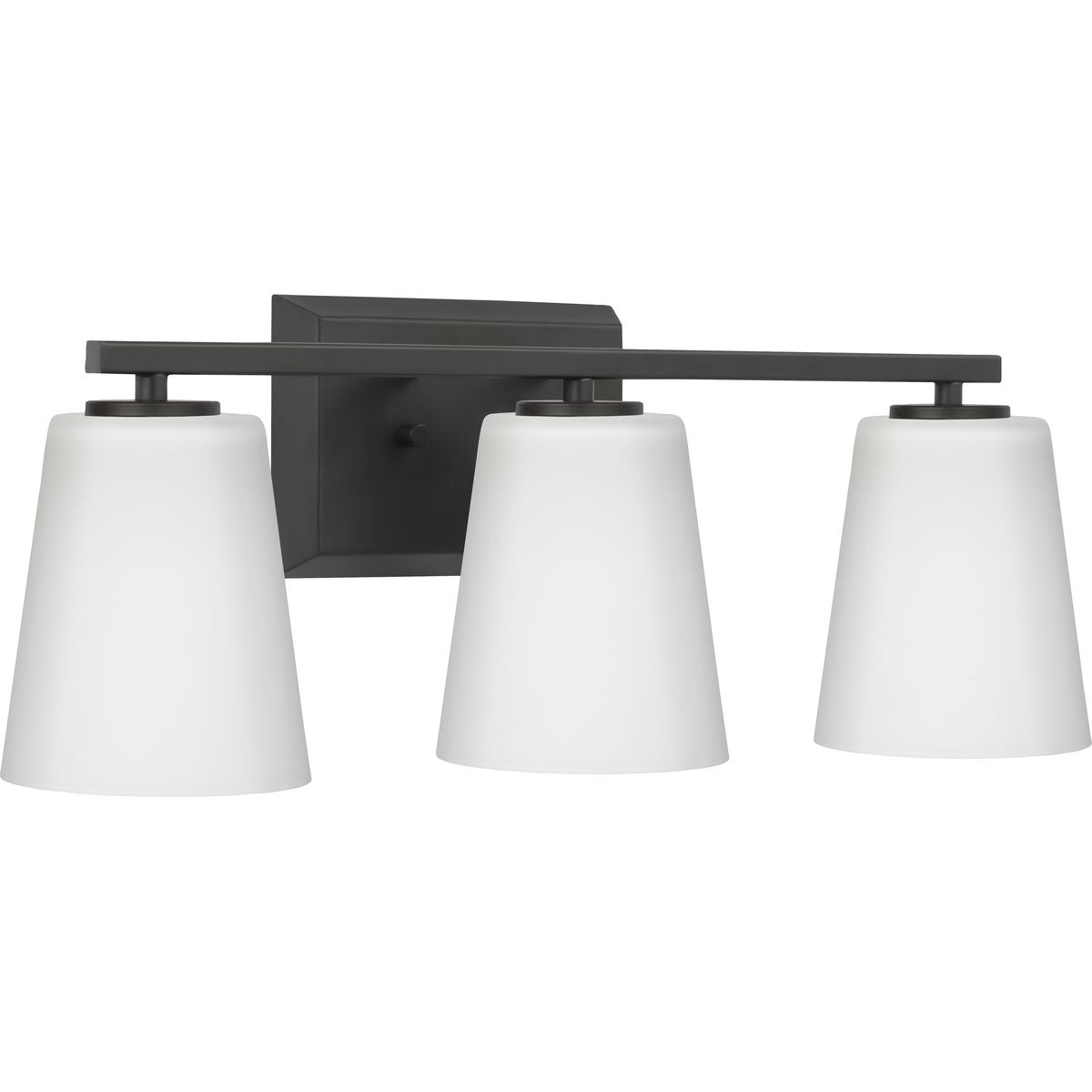 Progress Lighting Vertex 3 light matte black bath vanity wall light