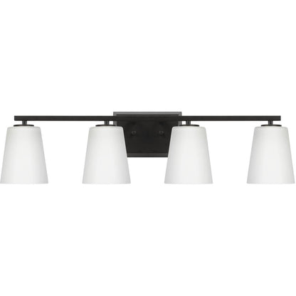 Progress Lighting Vertex 4 light matte black bath vanity wall light