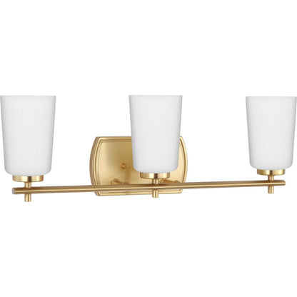 Progress Lighting P300467-012 Adley 3 light satin brass bath vanity wall light