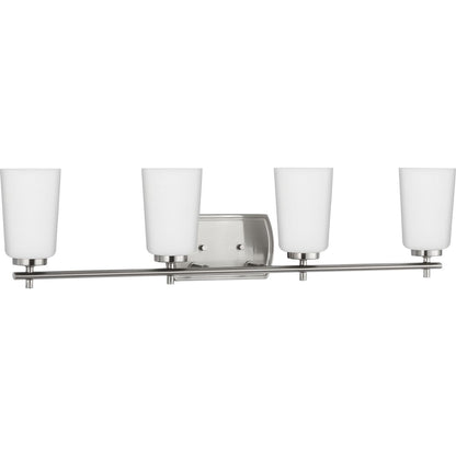 Progress Lighting P300468-009 Adley 4 light brushed nickel bath vanity wall light