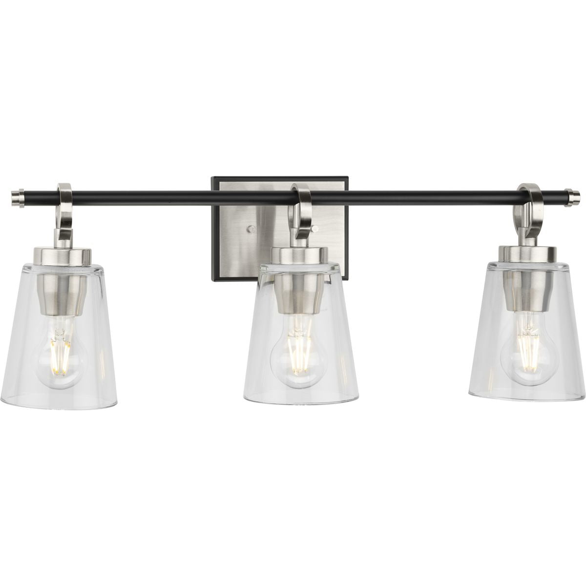Progress Lighting Cassell 3 light brushed nickel bath vanity wall light