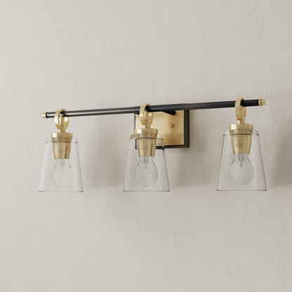 Progress Lighting Cassell 3 light bath vanity wall light in Vintage Brass
