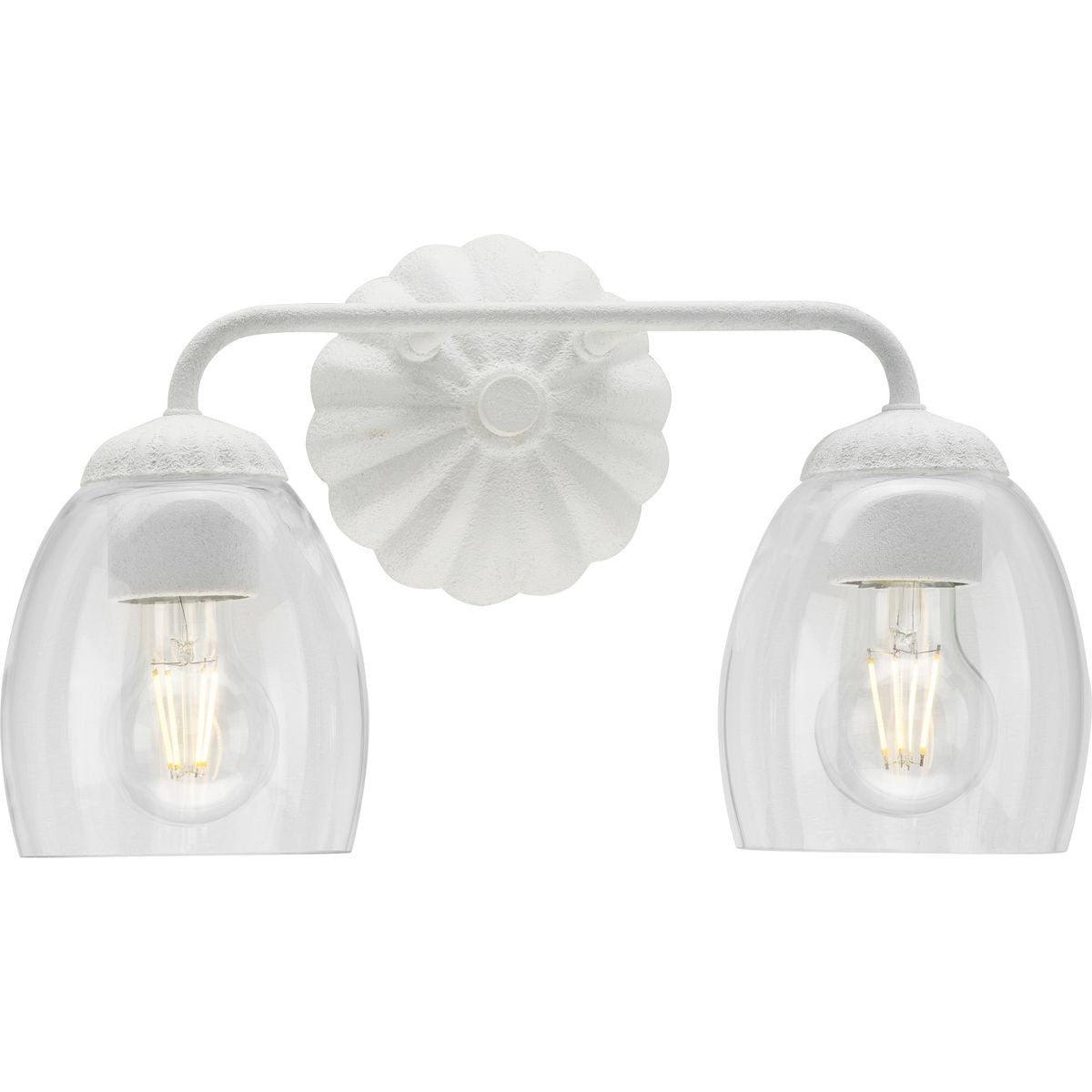 Progress Lighting Quillan 2 light bath vanity wall light in White Plaster