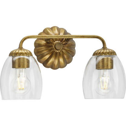 Progress Lighting P300489-204 Quillan 2 light bath vanity wall light in Gold Ombre