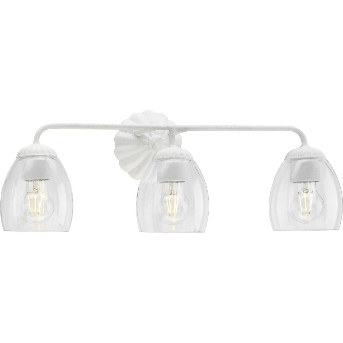 Progress Lighting Quillan 3 light bath vanity wall light in White Plaster