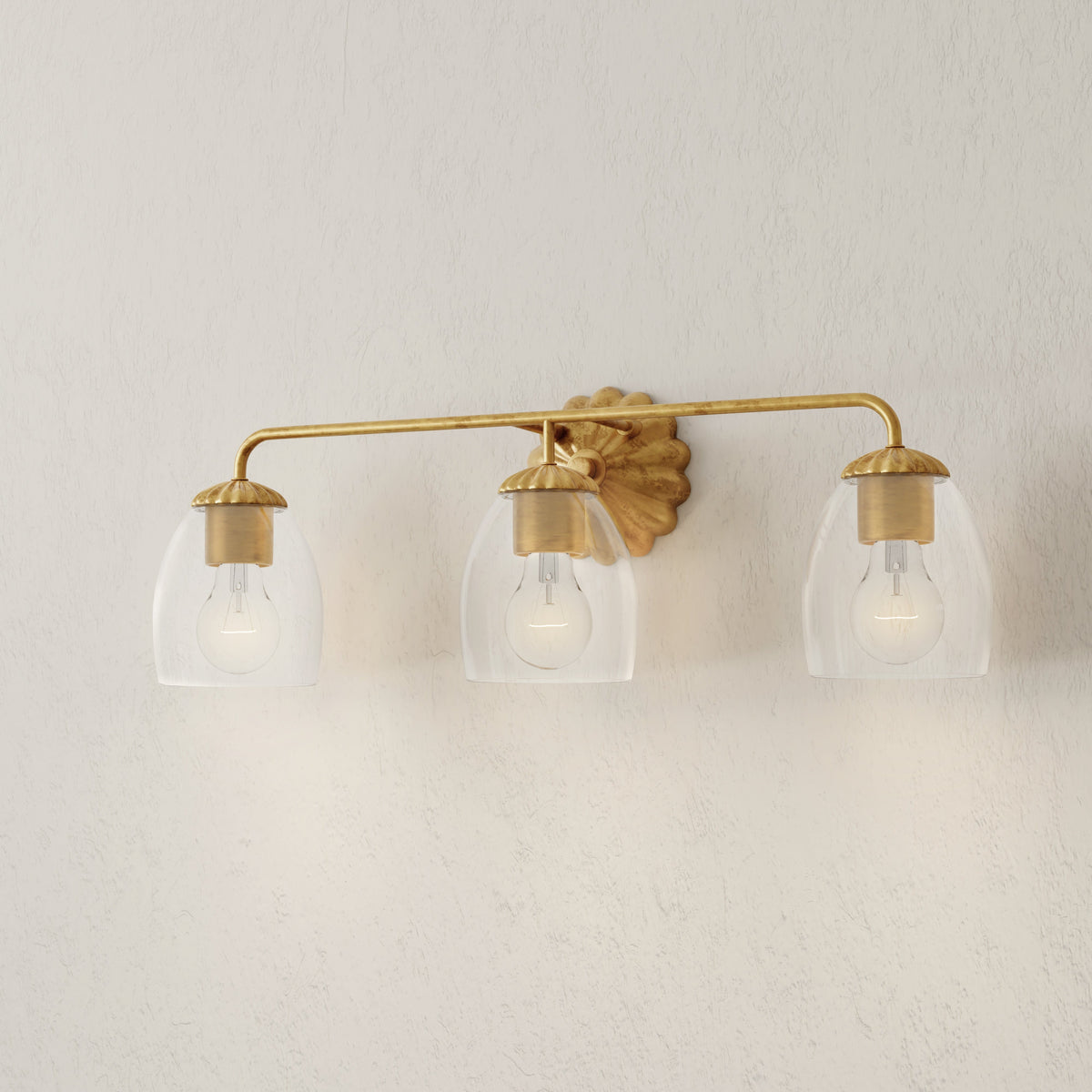 Progress Lighting P300490-204 Quillan 3 light gold ombre bath vanity wall light illuminated