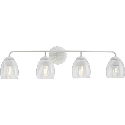 Progress Lighting P300491-197 Quillan 4 Light White Plaster Bath Vanity Wall Light product shot