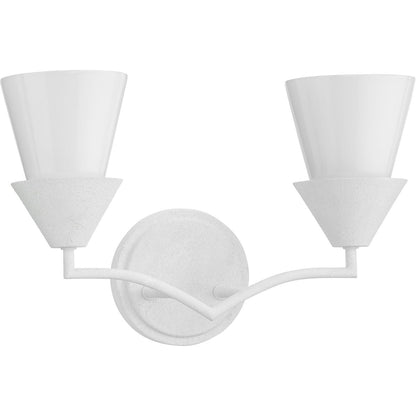 Progress Lighting P300496-197 Pinellas 2 light bath vanity wall light in White Plaster