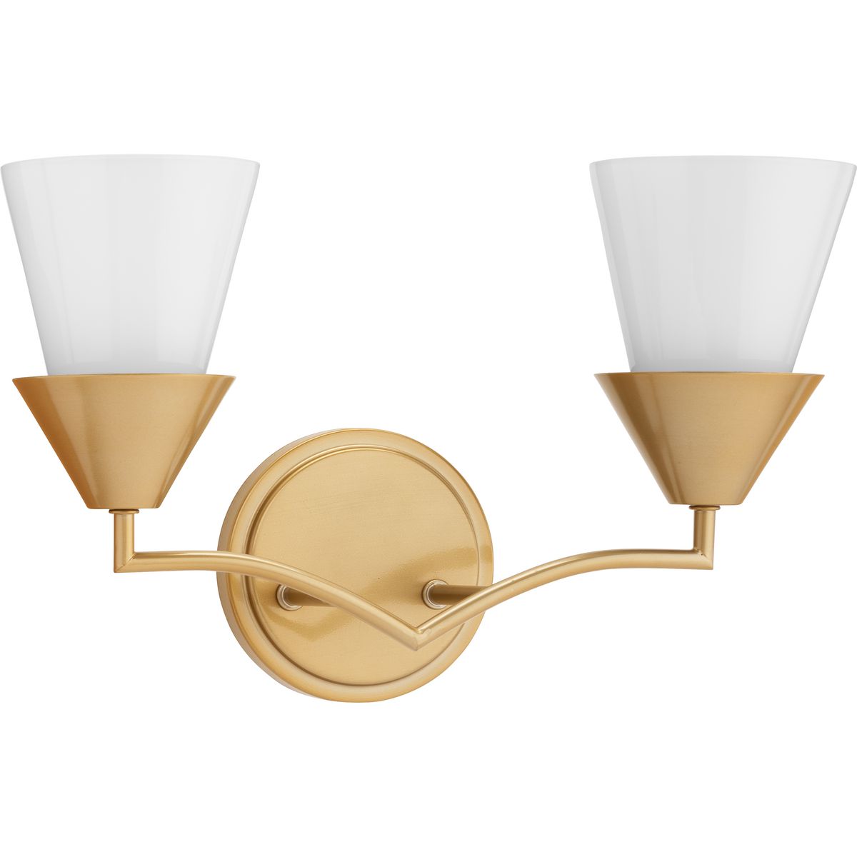 Progress Lighting Pinellas 2 light bath vanity wall light in soft gold