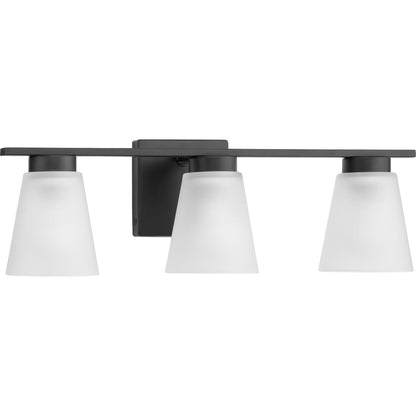 Progress Lighting Tanner 3 light matte black bath vanity wall light