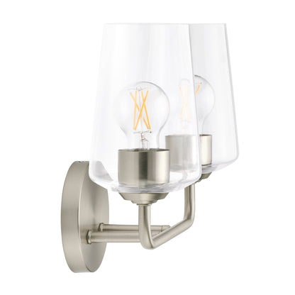 Progress Lighting P300540-009 Celino 2 Light Brushed Nickel Bath Vanity Wall Light - Side View