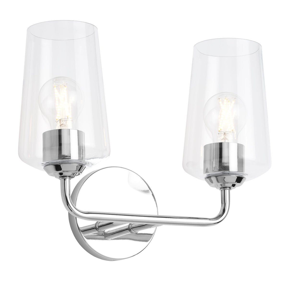 Progress Lighting Celino 2 light polished chrome bath vanity wall light illuminated