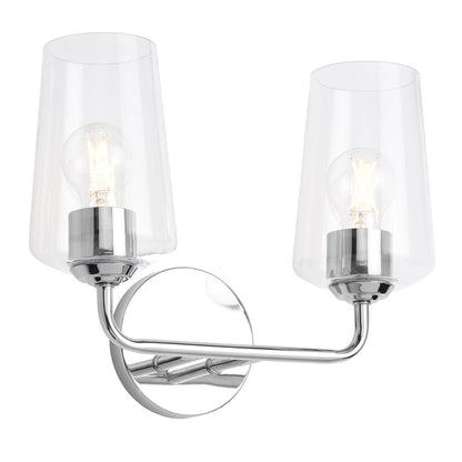 Progress Lighting Celino 2 light polished chrome bath vanity wall light illuminated