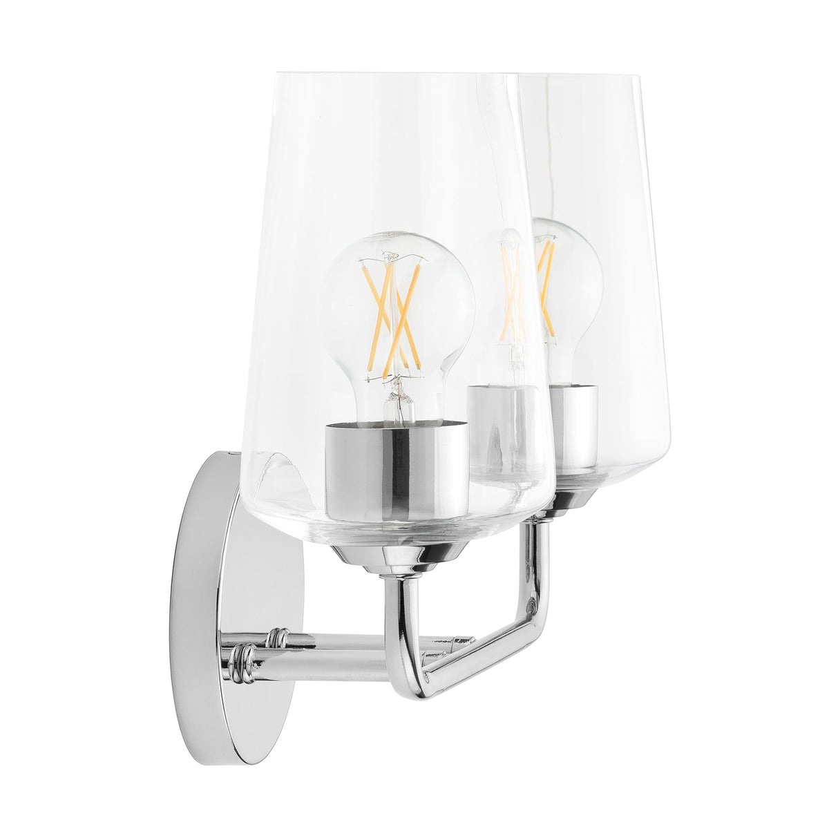 Progress Lighting Celino 2 light polished chrome bath vanity wall light side view