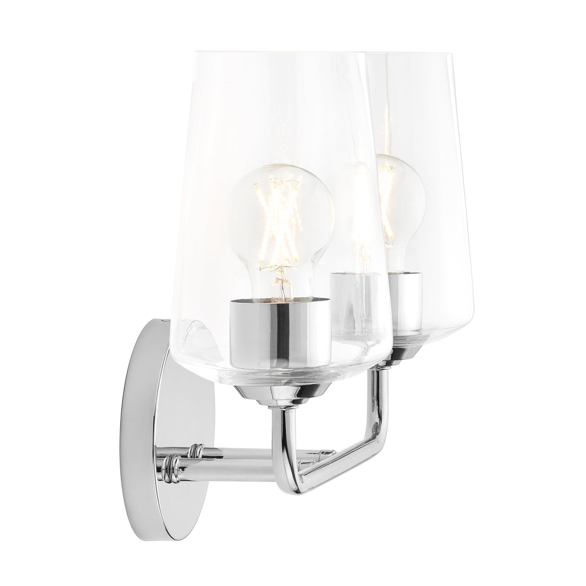 Progress Lighting Celino 2 light polished chrome bath vanity wall light installed view