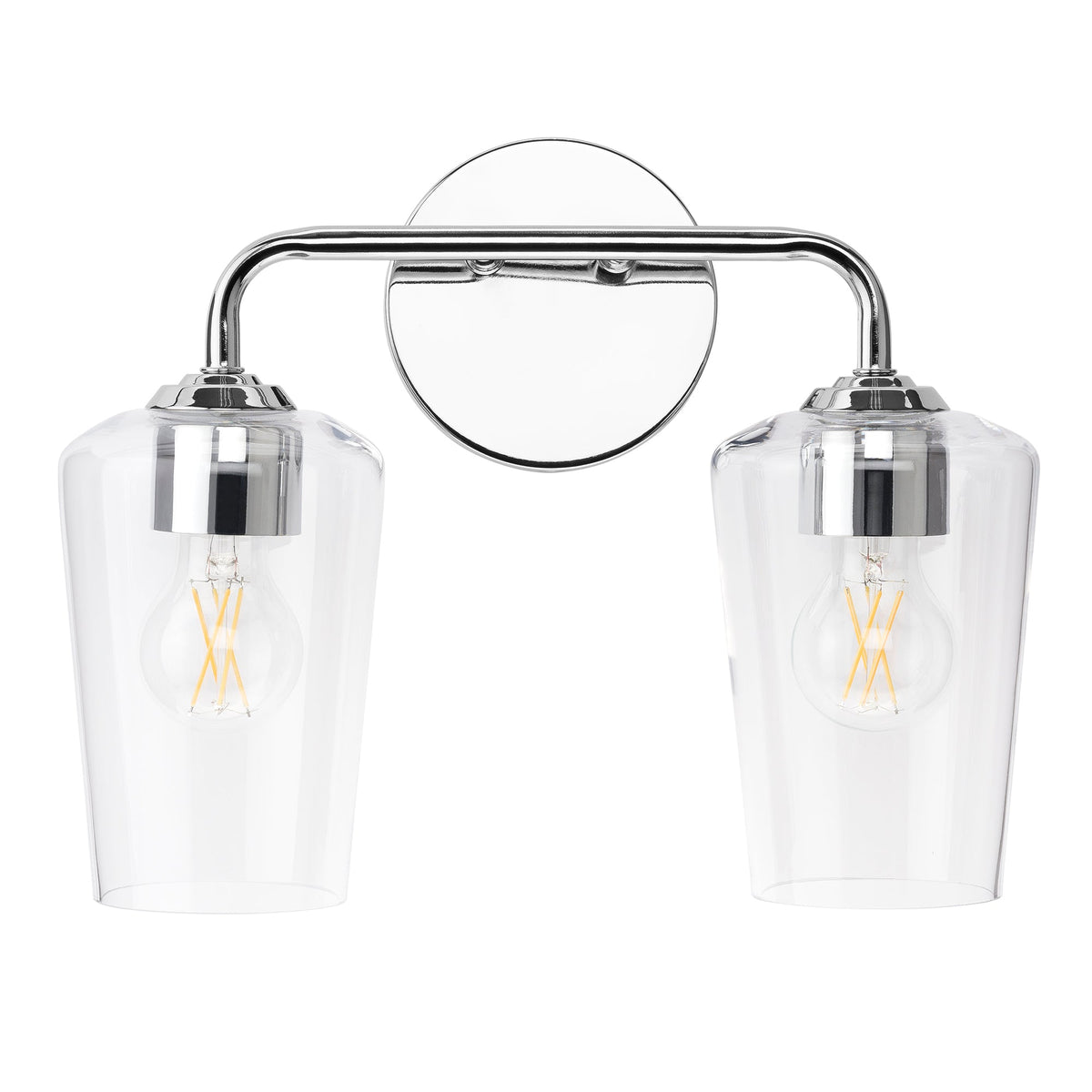 Progress Lighting Celino 2 light polished chrome bath vanity wall light horizontal view