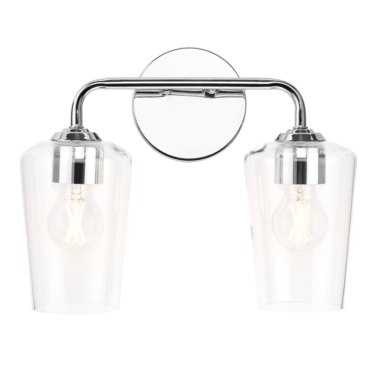 Progress Lighting Celino 2 light polished chrome bath vanity wall light front view