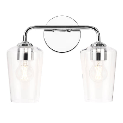 Progress Lighting Celino 2 light polished chrome bath vanity wall light front view