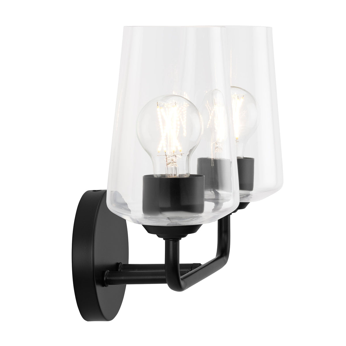 Progress Lighting P300540-031 Celino black 2 light bath vanity wall light close-up
