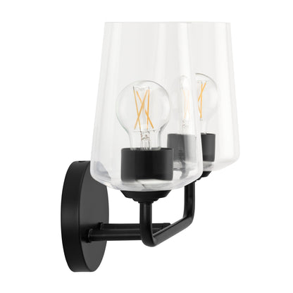 Progress Lighting P300540-031 Celino black 2 light bath vanity wall light angled view