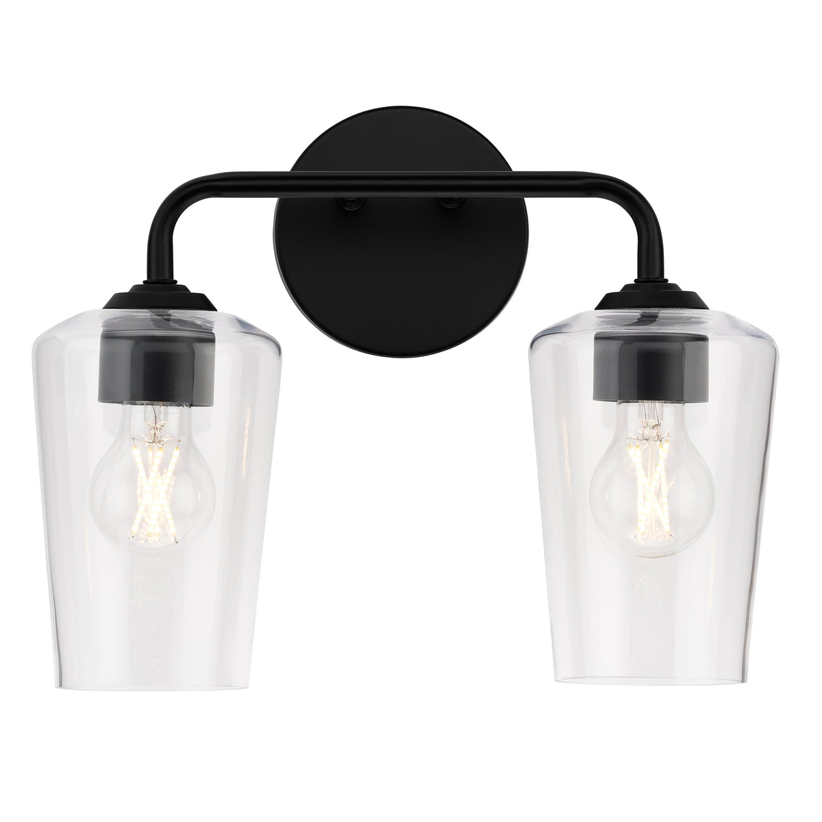 Progress Lighting P300540-031 Celino black 2 light bath vanity wall light front view