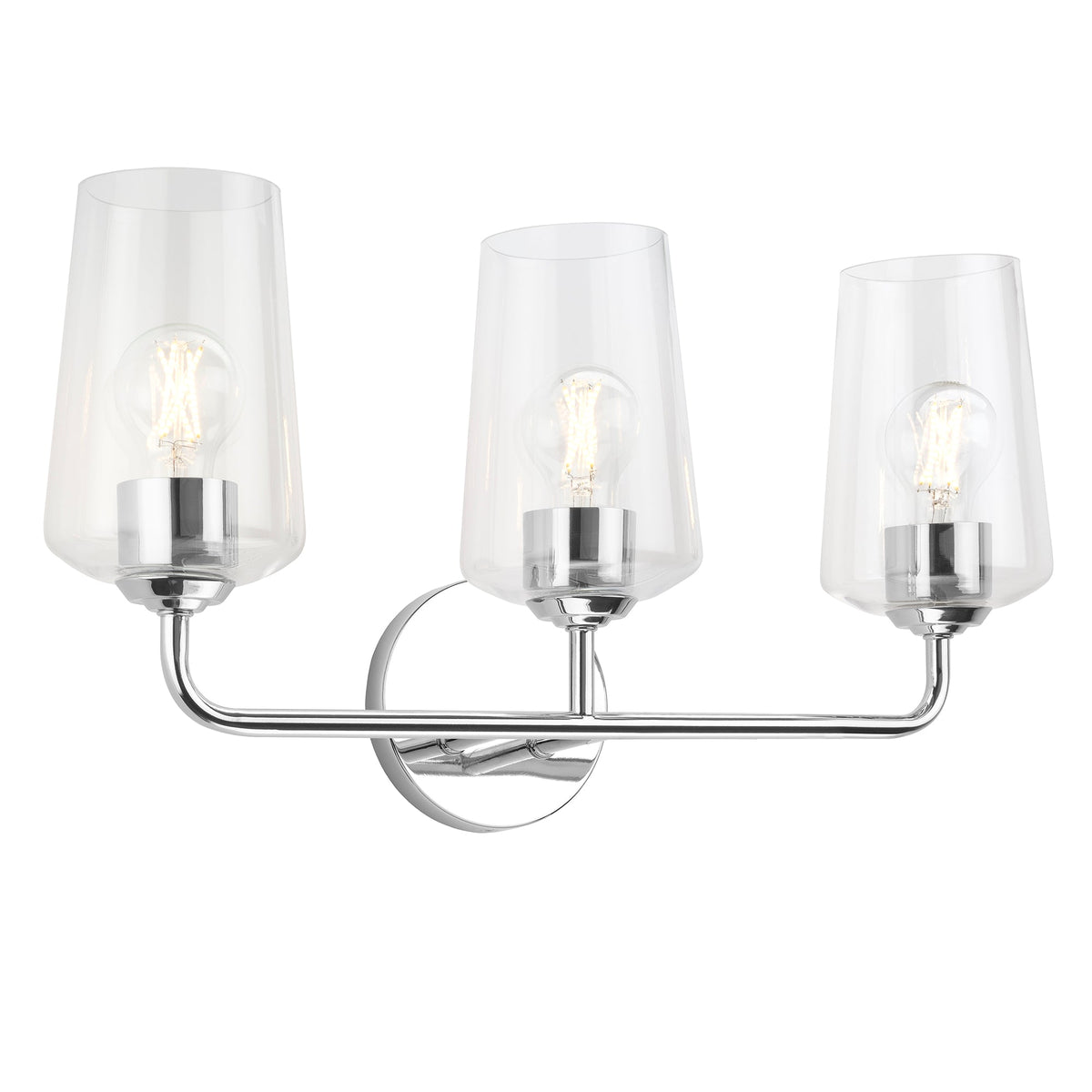 Progress Lighting Celino 3 light illuminated bath vanity wall light in polished chrome