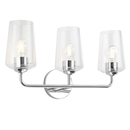Progress Lighting Celino 3 light illuminated bath vanity wall light in polished chrome