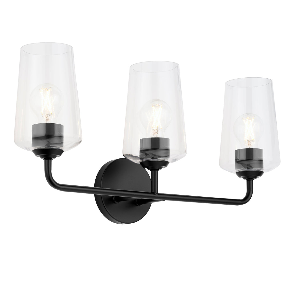 Progress Lighting P300541-031 Celino 3 light black illuminated bath vanity wall light