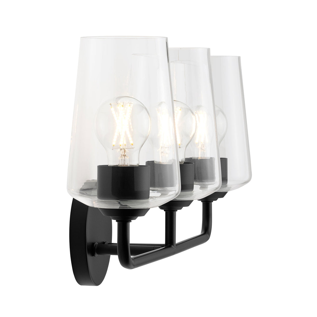 Progress Lighting P300541-031 Celino 3 light black angled view bath vanity wall light