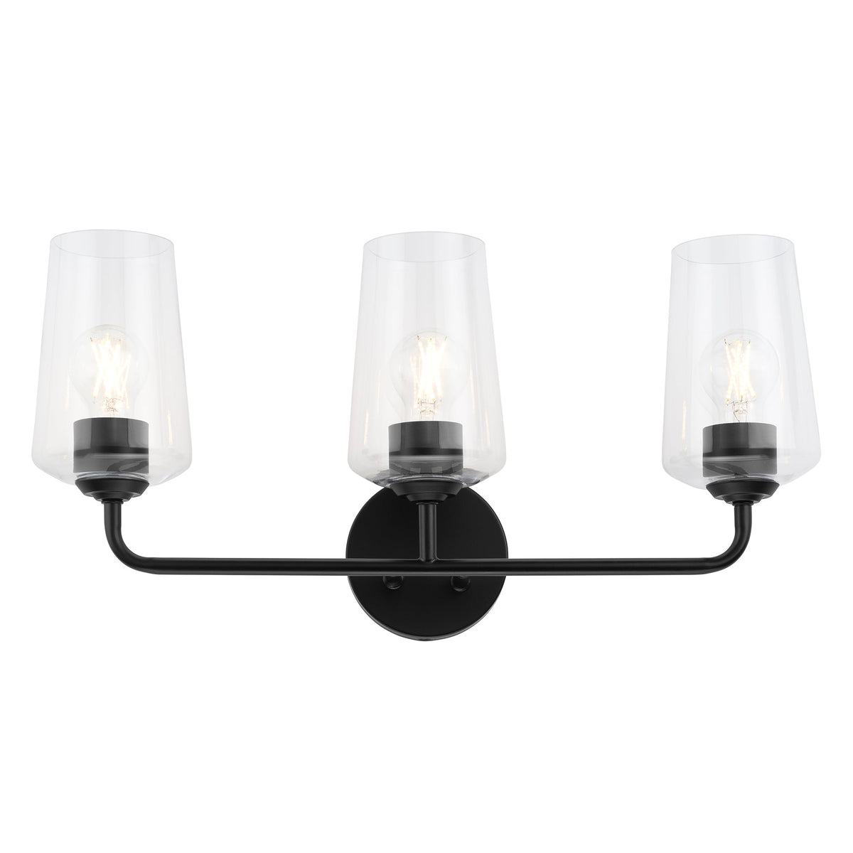 Progress Lighting P300541-031 Celino 3 light black front view bath vanity wall light