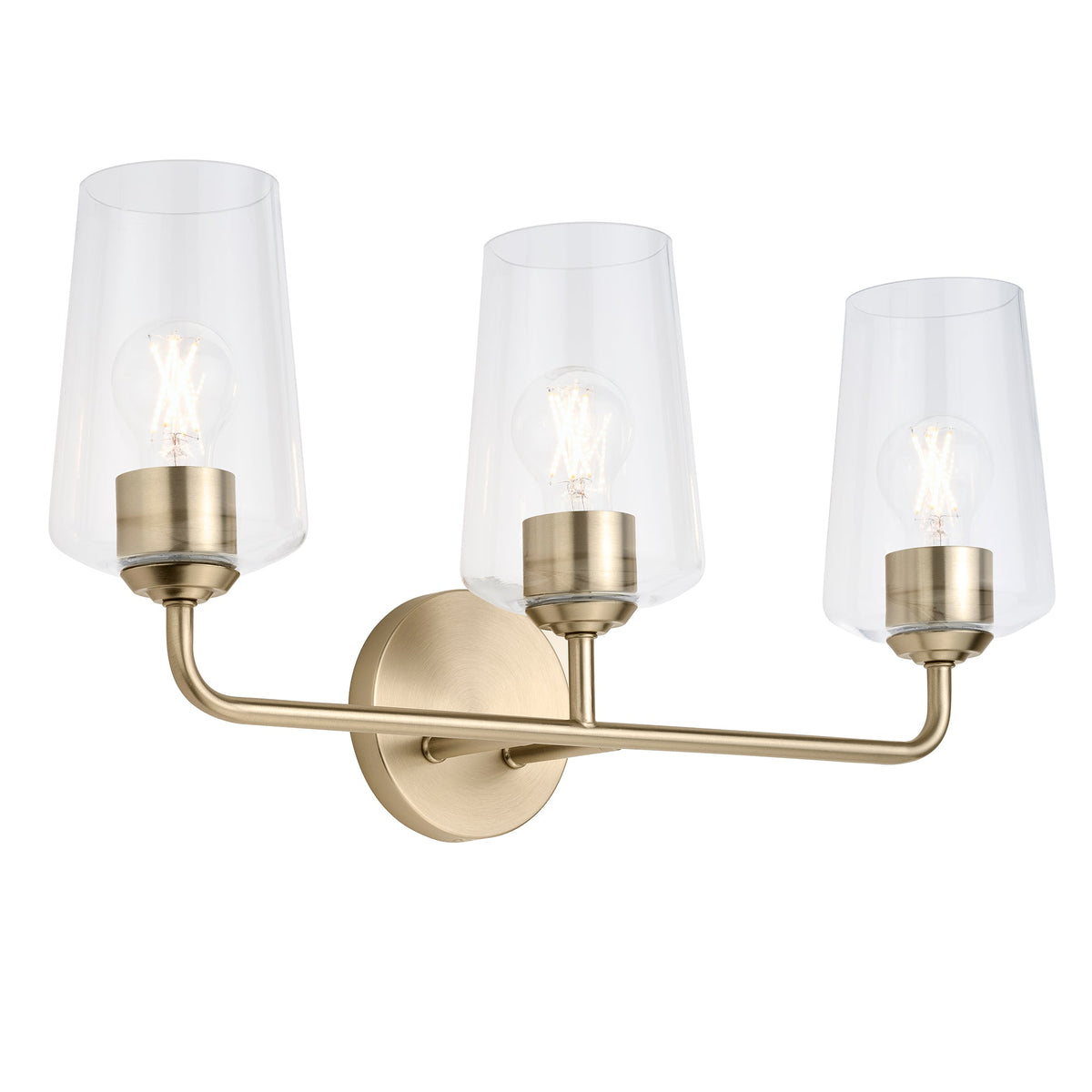 Progress Lighting Celino 3 light illuminated bath vanity wall light in Champagne Bronze