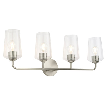Progress Lighting Celino 4 light bath vanity wall light illuminated