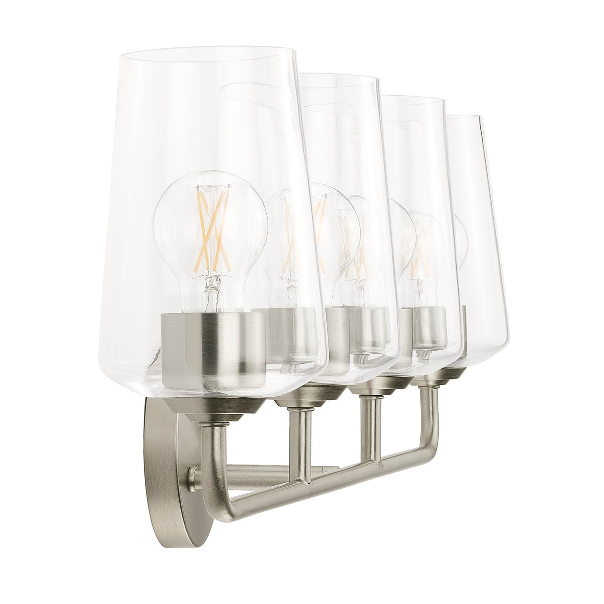 Progress Lighting Celino 4 light brushed nickel bath vanity reverse view