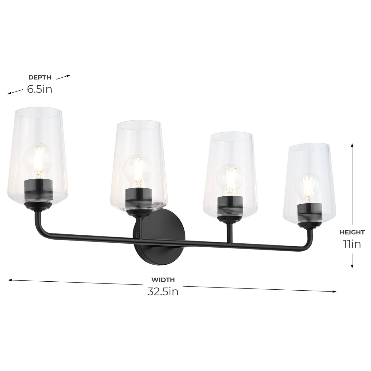 Progress Lighting P300542-031 Celino 4 Light Black Bath Vanity Wall Light - Product Image 7