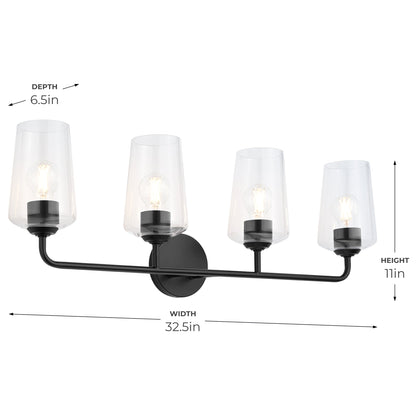 Progress Lighting P300542-031 Celino 4 Light Black Bath Vanity Wall Light - Product Image 7