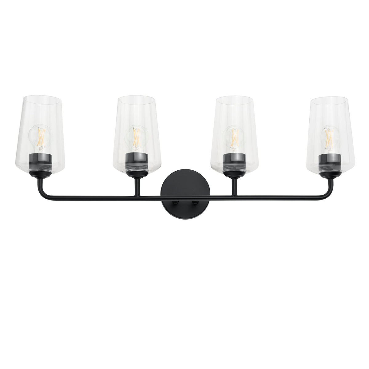 Progress Lighting P300542-031 Celino 4 Light Black Bath Vanity Wall Light - Straight Front View
