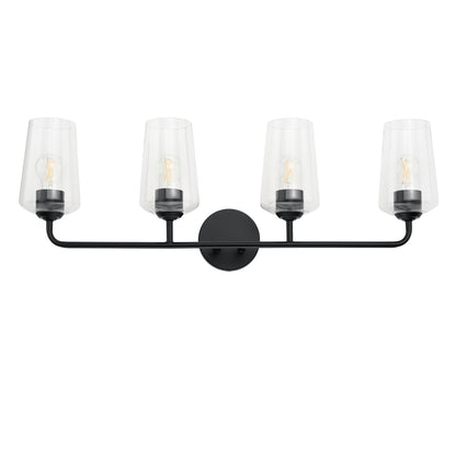 Progress Lighting P300542-031 Celino 4 Light Black Bath Vanity Wall Light - Straight Front View