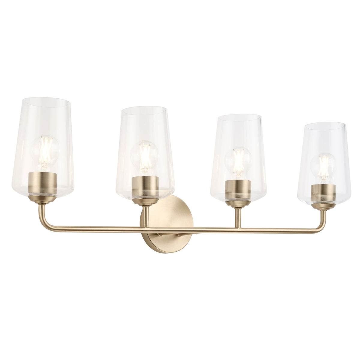Progress Lighting Celino 4 light illuminated bath vanity wall light in Champagne Bronze