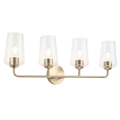 Progress Lighting Celino 4 light illuminated bath vanity wall light in Champagne Bronze